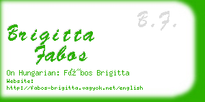 brigitta fabos business card